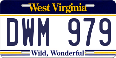 WV license plate DWM979