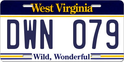 WV license plate DWN079