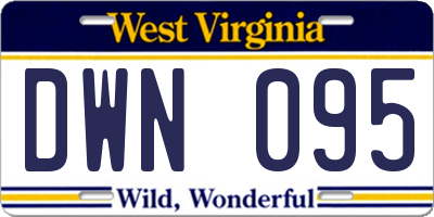 WV license plate DWN095
