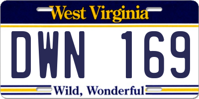 WV license plate DWN169
