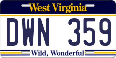 WV license plate DWN359