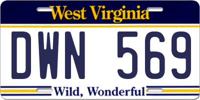 WV license plate DWN569