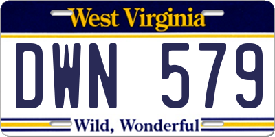 WV license plate DWN579