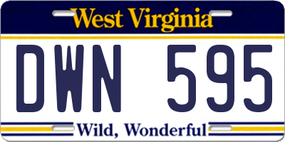 WV license plate DWN595