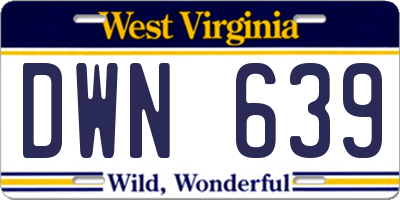 WV license plate DWN639