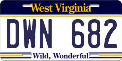 WV license plate DWN682