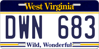 WV license plate DWN683
