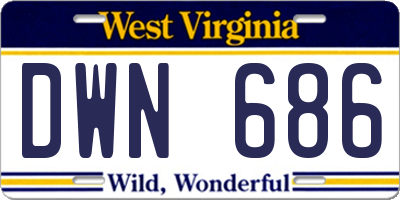 WV license plate DWN686
