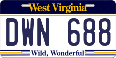 WV license plate DWN688