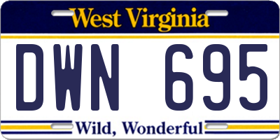WV license plate DWN695