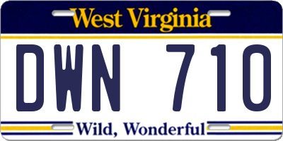 WV license plate DWN710
