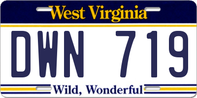 WV license plate DWN719