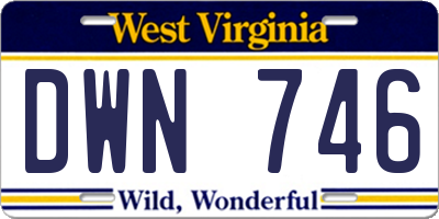 WV license plate DWN746