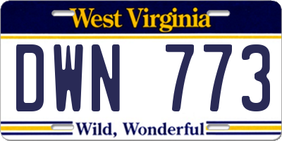 WV license plate DWN773