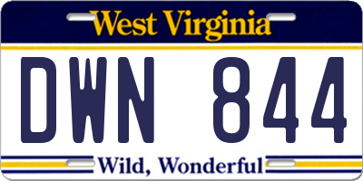 WV license plate DWN844