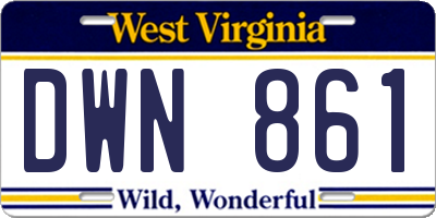 WV license plate DWN861