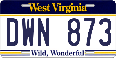 WV license plate DWN873
