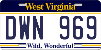 WV license plate DWN969