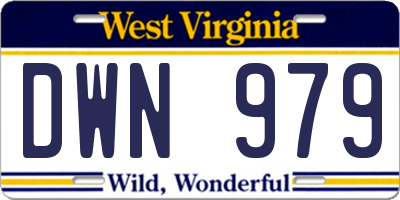WV license plate DWN979
