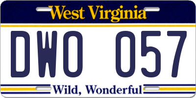 WV license plate DWO057