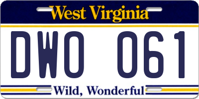 WV license plate DWO061