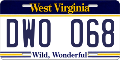 WV license plate DWO068