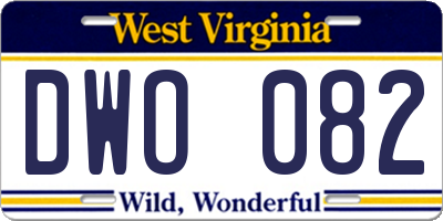 WV license plate DWO082