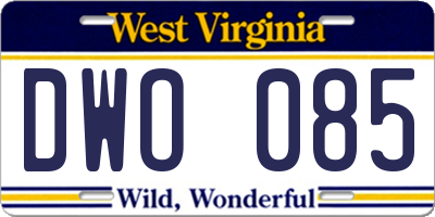 WV license plate DWO085
