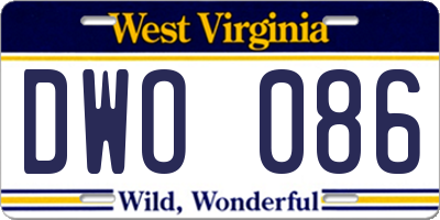WV license plate DWO086