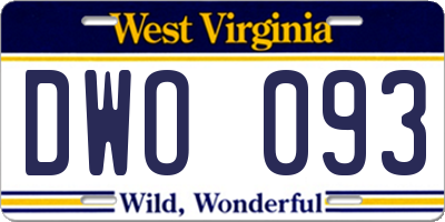 WV license plate DWO093