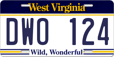 WV license plate DWO124