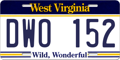 WV license plate DWO152