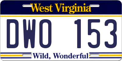 WV license plate DWO153