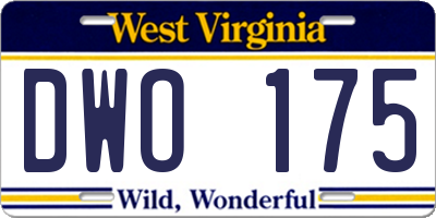 WV license plate DWO175