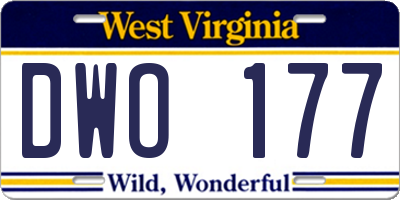 WV license plate DWO177