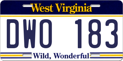 WV license plate DWO183