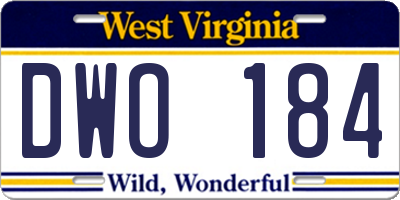 WV license plate DWO184