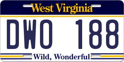 WV license plate DWO188