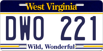 WV license plate DWO221