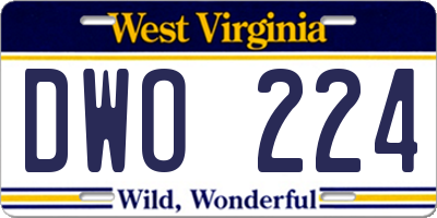 WV license plate DWO224