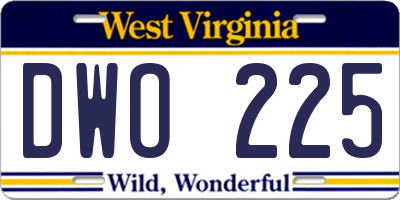 WV license plate DWO225
