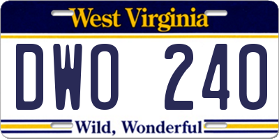 WV license plate DWO240