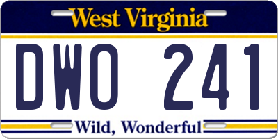 WV license plate DWO241