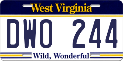 WV license plate DWO244