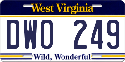 WV license plate DWO249