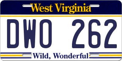 WV license plate DWO262