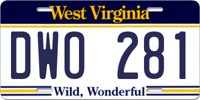 WV license plate DWO281