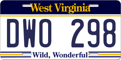 WV license plate DWO298