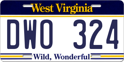 WV license plate DWO324