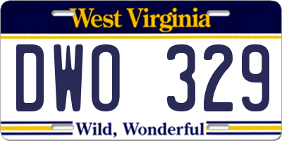 WV license plate DWO329